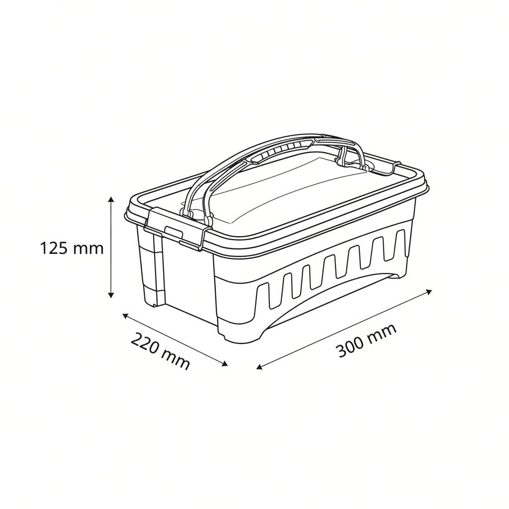 Polytime Rectangular Storage Box with Lid & Handle – 5 Ltr | 300×220×125 mm | Transparent - Image 3