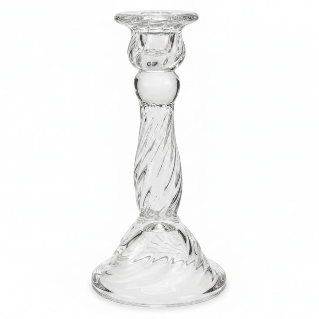 Premium Glass Footed Decorative Candle Holder for Luxury Interior and Event Styling – 18cm