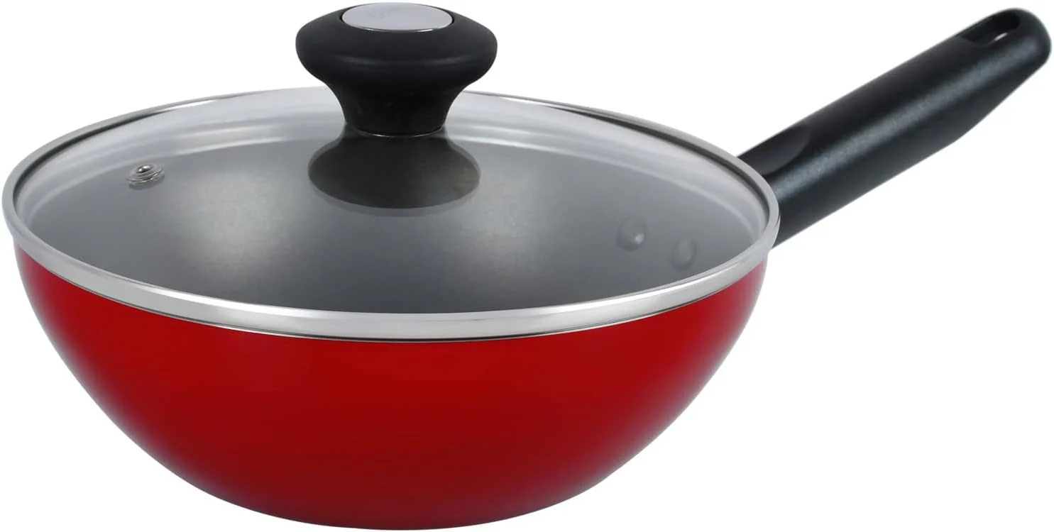 Prestige Classique Covered Wok, 20 cm, Red