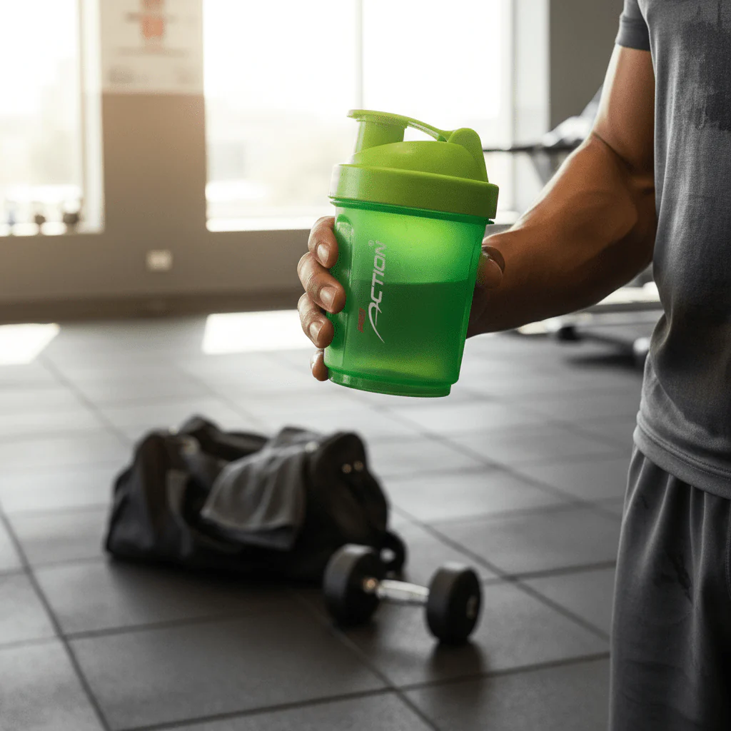 Pro Action Green Plastic Protein Shaker Bottle 500ml - Image 2