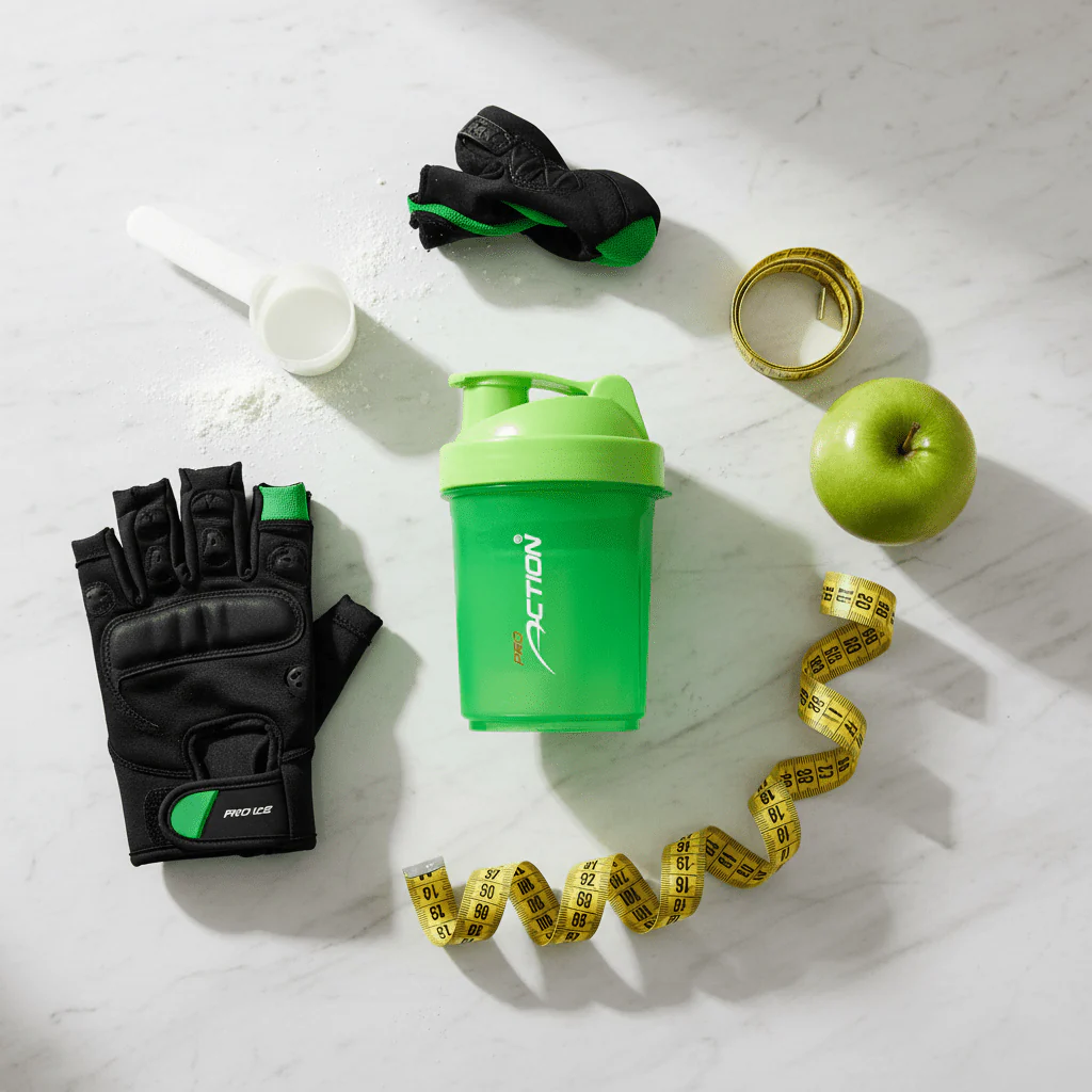 Pro Action Green Plastic Protein Shaker Bottle 500ml - Image 3