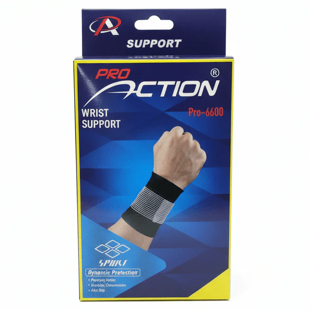 Pro Action Wrist Support – Dynamic Compression Wrap | Pro-6600 (Black/Gray)