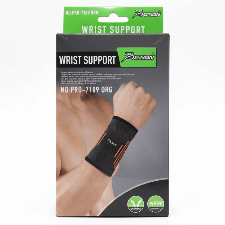 Pro Action Wrist Support – Breathable Compression Brace | Black (PRO-7109)