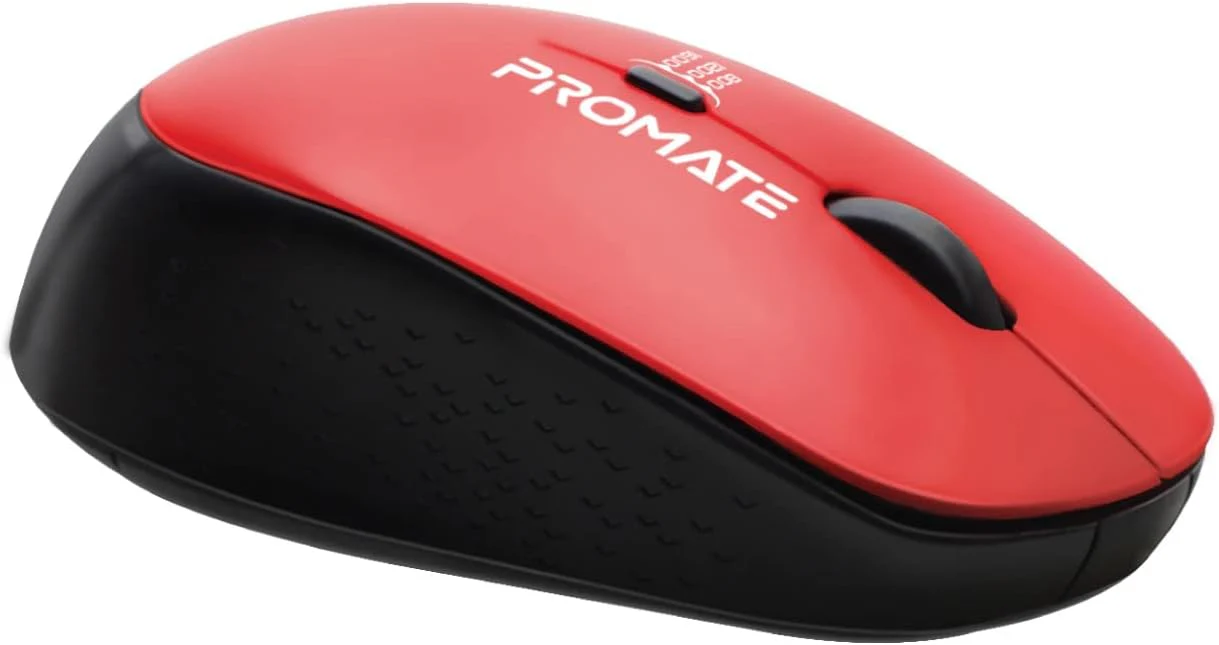 Promate 2.4G Wireless Mouse, Professional Precision Tracking Comfort Grip Mouse with USB Nano Receiver, 10m Range, 800/1200/1600 DPI Switch and 4 Functional Buttons