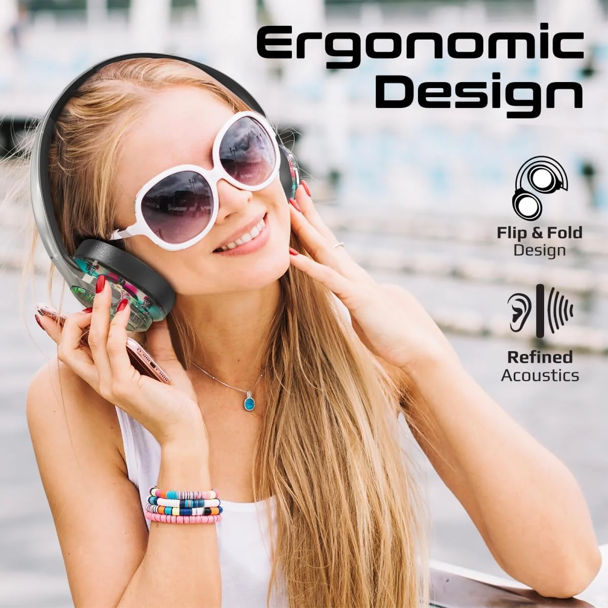 Promate Wireless Headphones, Hi-Fidelity Transparent ANC Bluetooth v5.3 Headset, RGB Lights, Mic, Foldable Design, 40H Playtime, 600mAh Battery, 3.5mm Jack for iPhone15, Galaxy S25, TRANSTUNE.SILVER - Image 6
