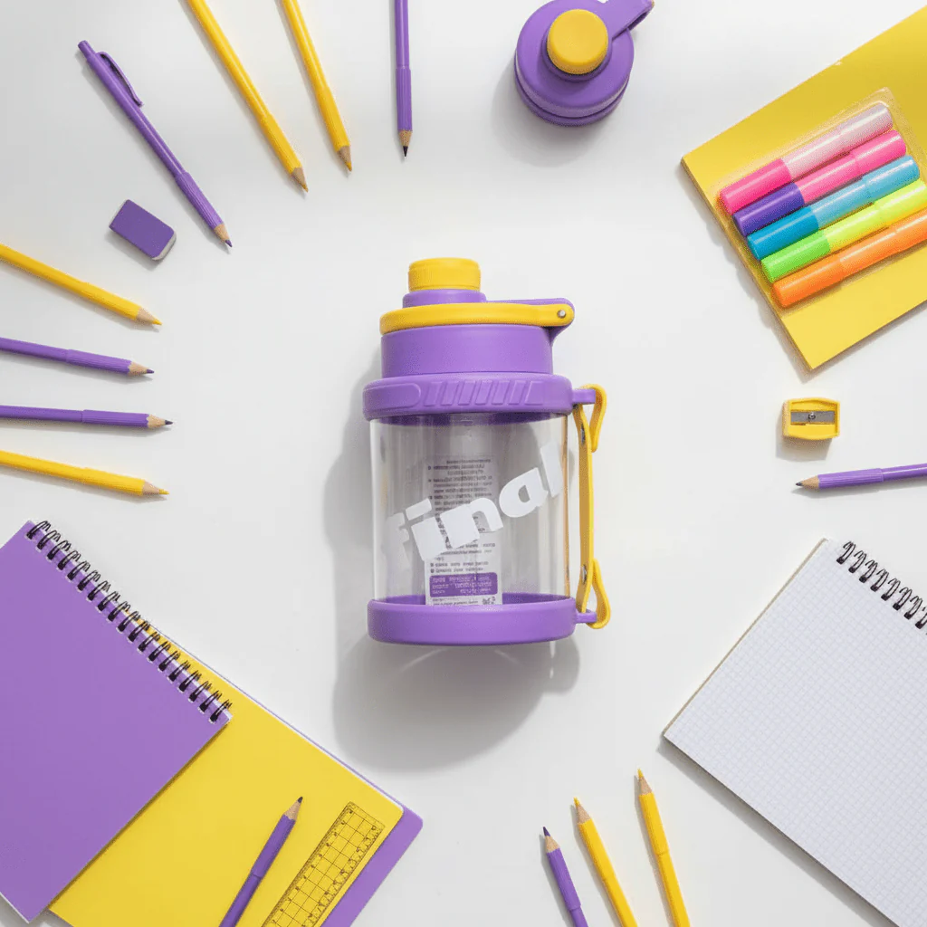 Purple Printed Plastic Water Bottle Final Edition 830ml - Image 2