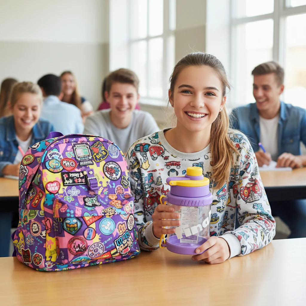 Purple Printed Plastic Water Bottle Final Edition 830ml - Image 3
