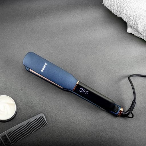 Geepas Professional Digital Hair Straightener- GHS86076/ Slim Design with Display and Ceramic Coated Plate/Lockable Handle, Adjustable Temperature Control|Perfect for Salon and at Home Styling/Blue - Image 4