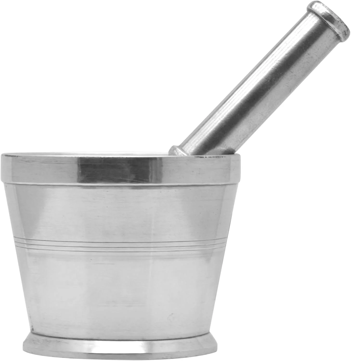 Raj Aluminium Mortar With Stand, Silver, RAM004, Garlic Crusher Manual Spices Grinder Chutney Maker Ideal for Ginger, Garlic, Herbs Grinder-13CM - Image 2