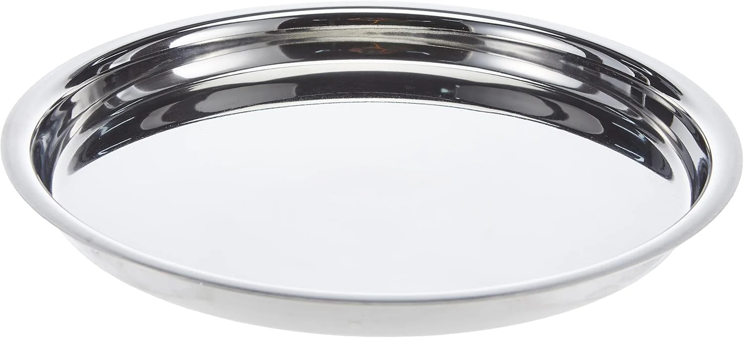 Raj Stainless Steel Round Dinner Plate Silver TP0011 Serveware Rice Plate-25CM