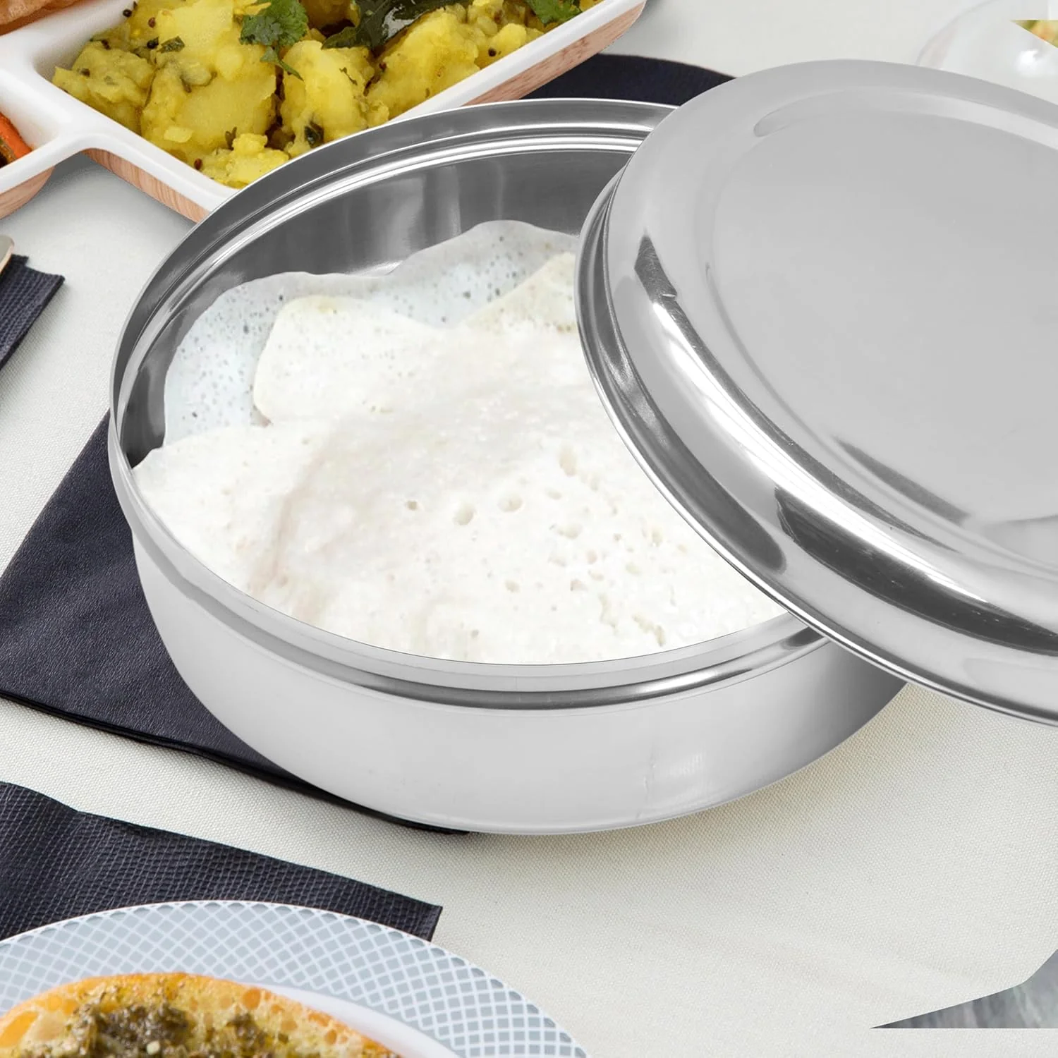 Raj Stainless Steel Storage Box PD0011 Nuts Bowl Food Container Serving Bowl Lunch Box-18.5CM - Image 4