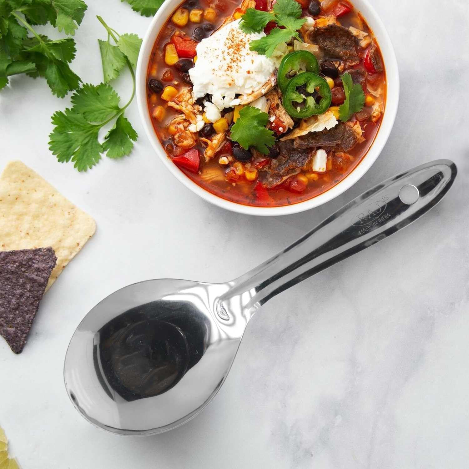 Raj Steel Corn Serving Spoon 23cm – Premium Stainless Steel Silver - Image 3