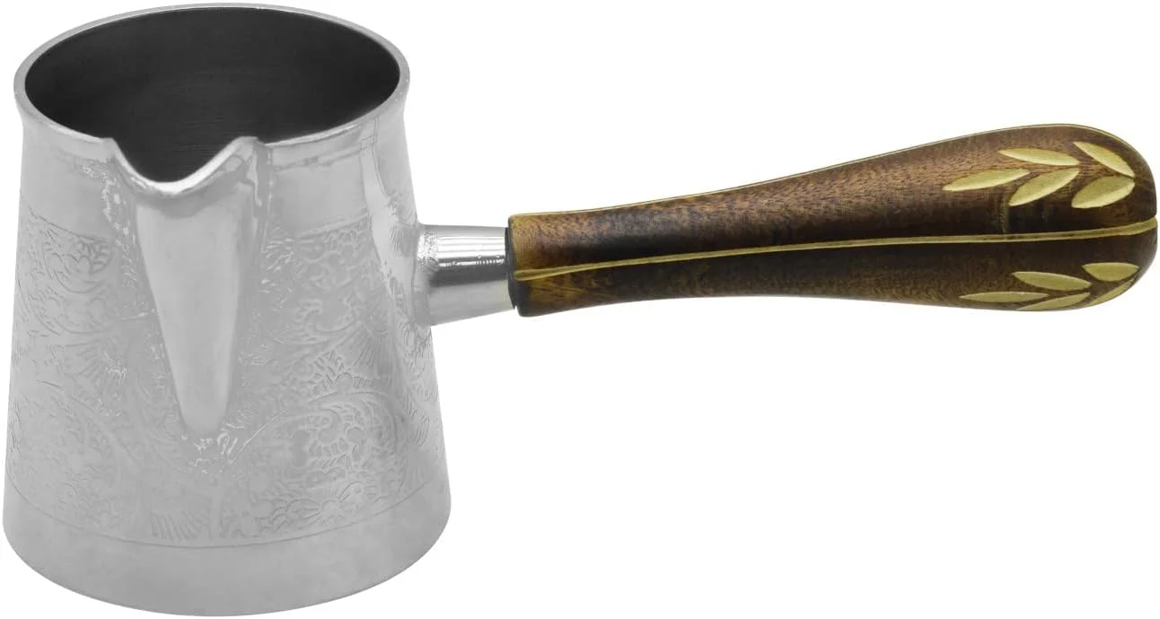 Raj Steel Turkish Coffee Warmer BTCNP3 Arabic Morroccon Greek Pot Warmer for Butter Chocolate and Milk, Stovetop Tea Pot-200ML