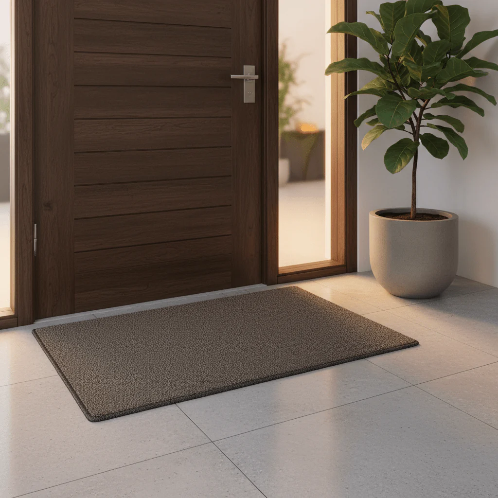 Rectangle Door Mat | Non-Slip Entrance Rug | Dirt-Trapping Textured Surface | Indoor & Outdoor Use | 68 × 44 cm | Brown Speckled - Image 2