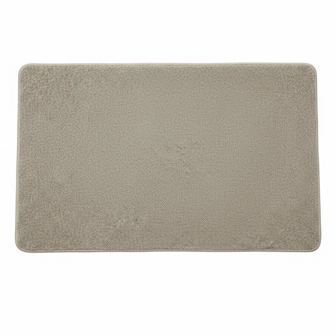 Rectangle Door Mat | Soft Speckled Pile | Non-Slip Backing | Serged Edges | 68 x 44 cm | Beige Sand | Indoor Entrance Rug