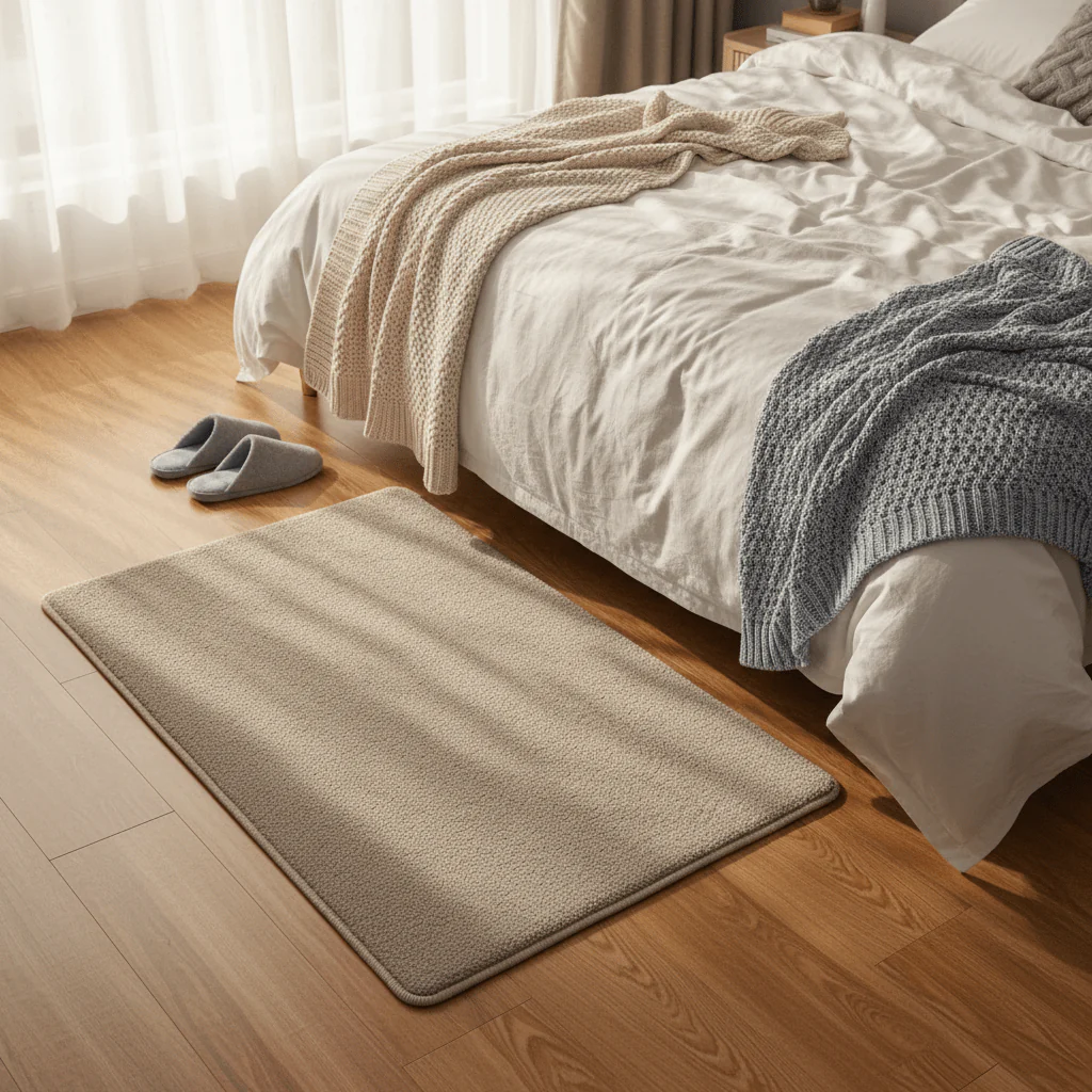 Rectangle Door Mat | Soft Speckled Pile | Non-Slip Backing | Serged Edges | 68 x 44 cm | Beige Sand | Indoor Entrance Rug - Image 3