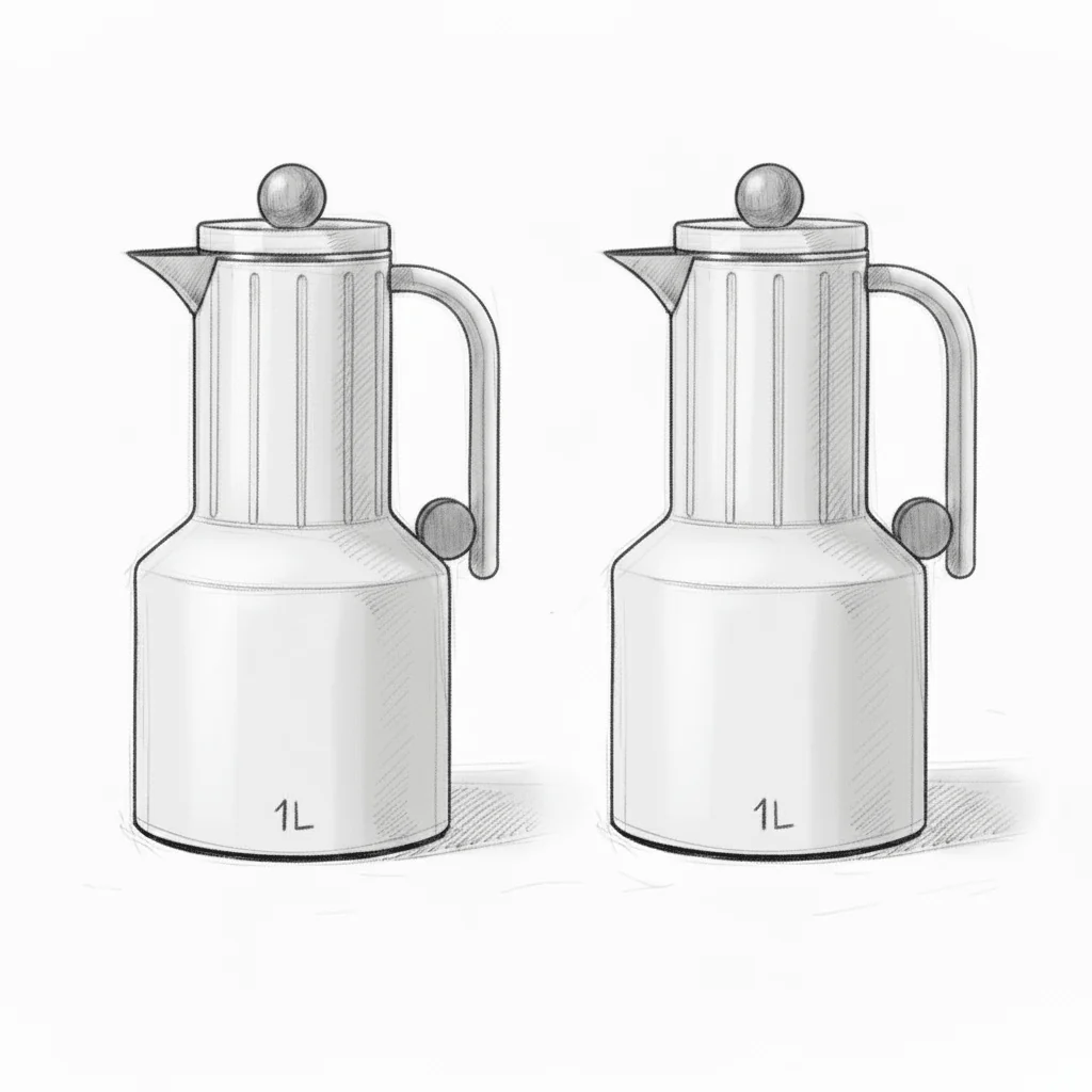 Regal Vacuum Flask 2 Pieces Set – 1L + 1L – Beige with Wooden Finish - Image 3