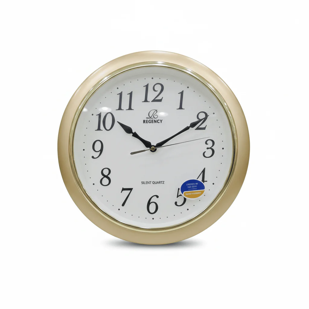 Regency Silent Quartz Wall Clock 33cm | Soft Gold Frame | Elegant Home Décor | RW885