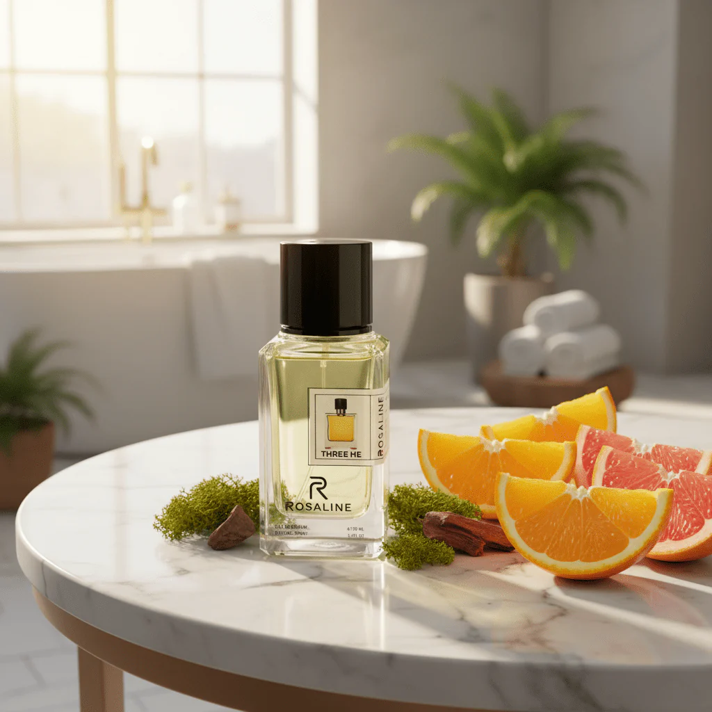 Rosaline Three He Eau de Parfum for Men – 100ml | Long-Lasting Woody Citrus Fragrance | Natural Spray | Inspired Version | - Image 3