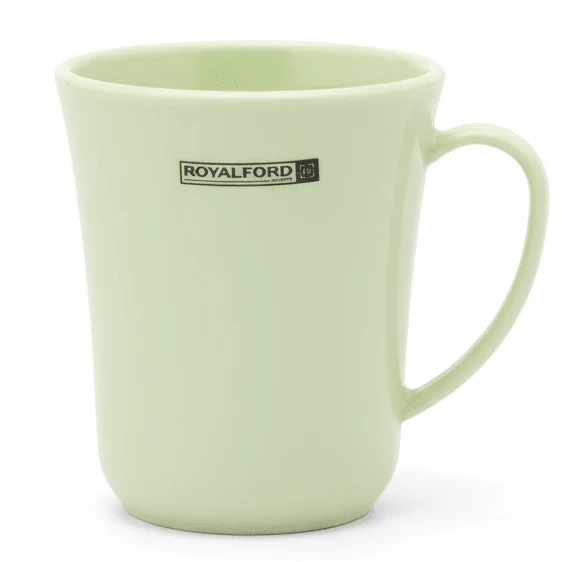 Royal Ford Elegant Acrylic Sage Green and White Mug 350 ml Modern Beverage Mug for Hot and Cold Drinks