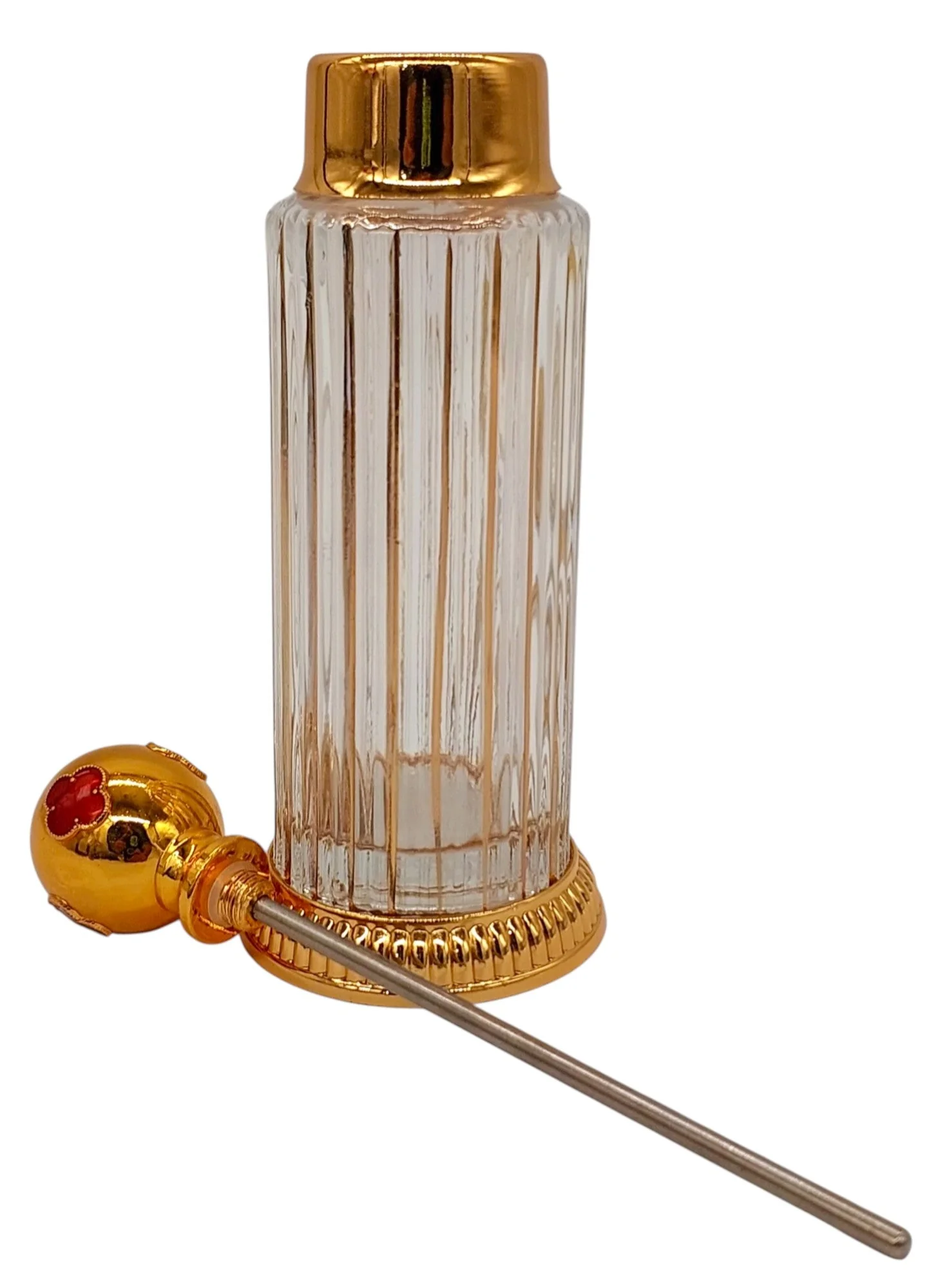 Royal Victoria Glass Perfume Bottle 8.4Tola, Gold/Red - Image 2