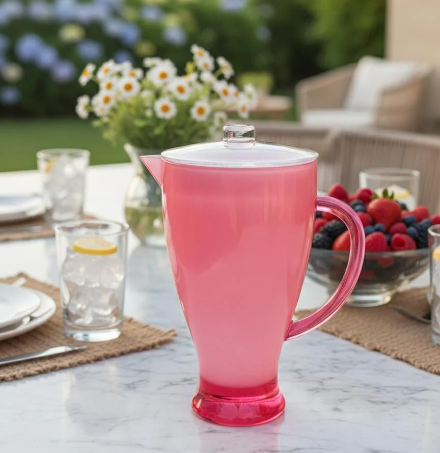 Royalford 2.1 Litre Acrylic Jug Pink Color β Durable, Transparent & Great for Juices and Water