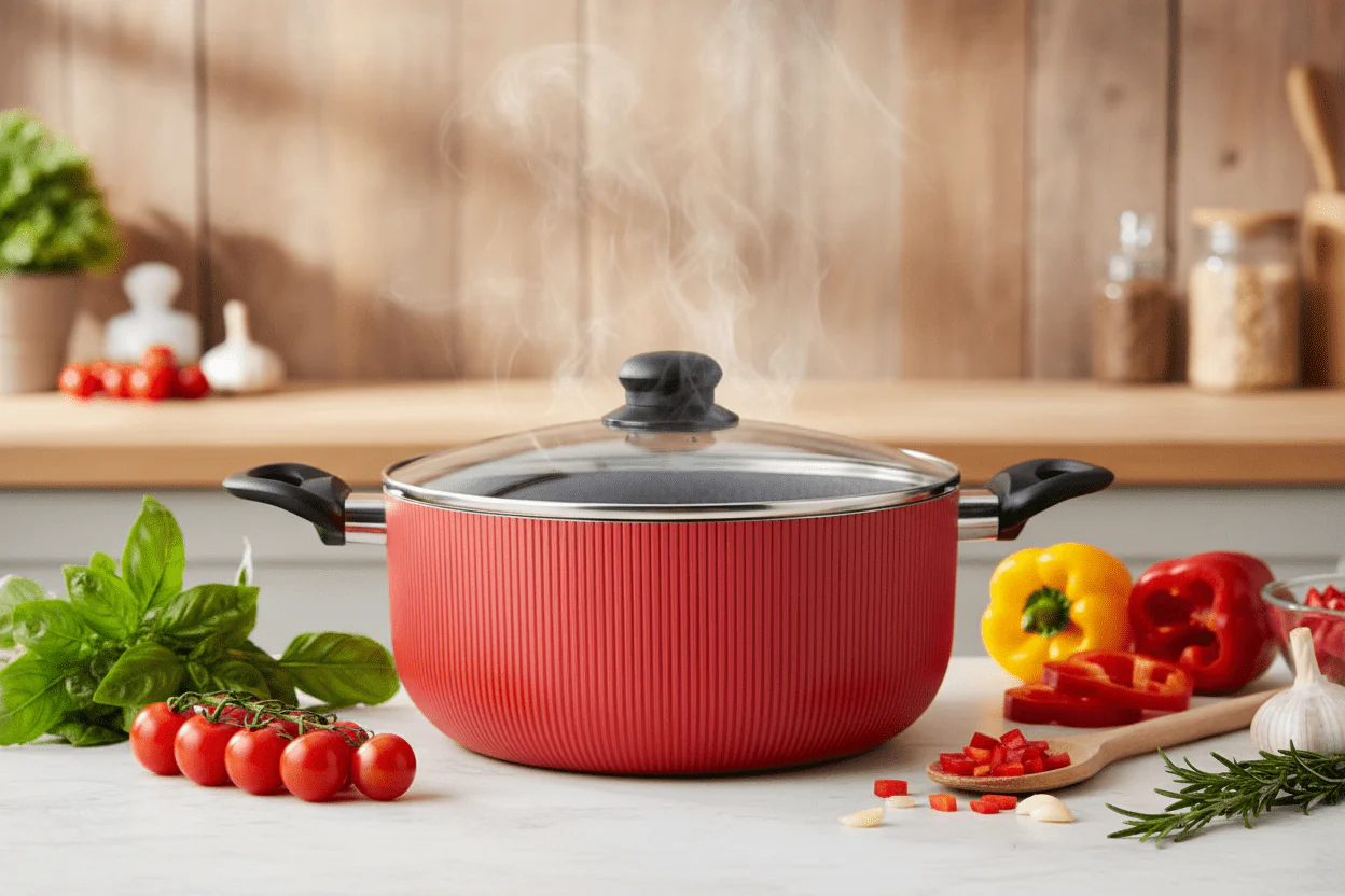 Royalford 28cm Honeycomb Non-Stick Casserole with Lid – Multi-Cook Compatible (RF12891) - Image 4