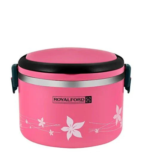 ROYALFORD 2in1 Lunch Box 1000ml, Stainless Steel, Pink- RF5651