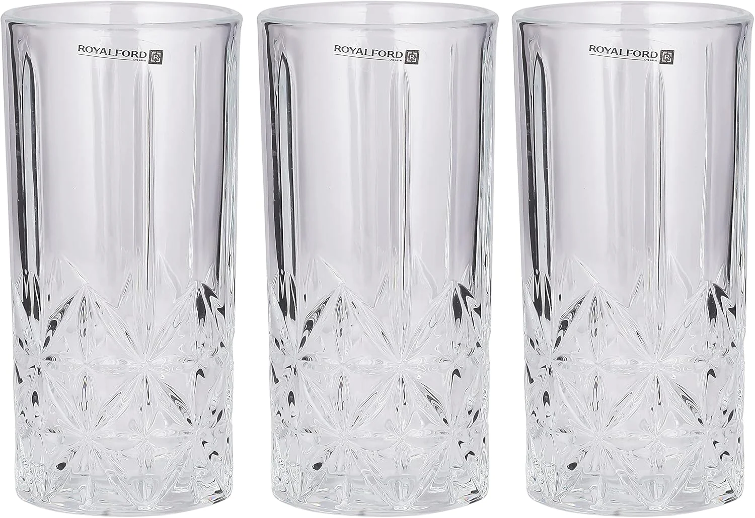 ROYALFORD 3pcs Glass Tumbler Set 360ml