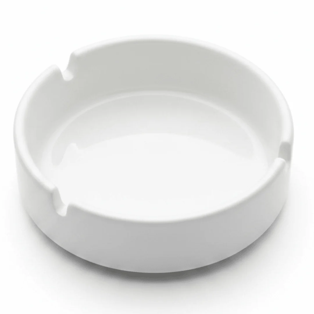 Royalford Premium White Ceramic Ashtray – 4-Inch