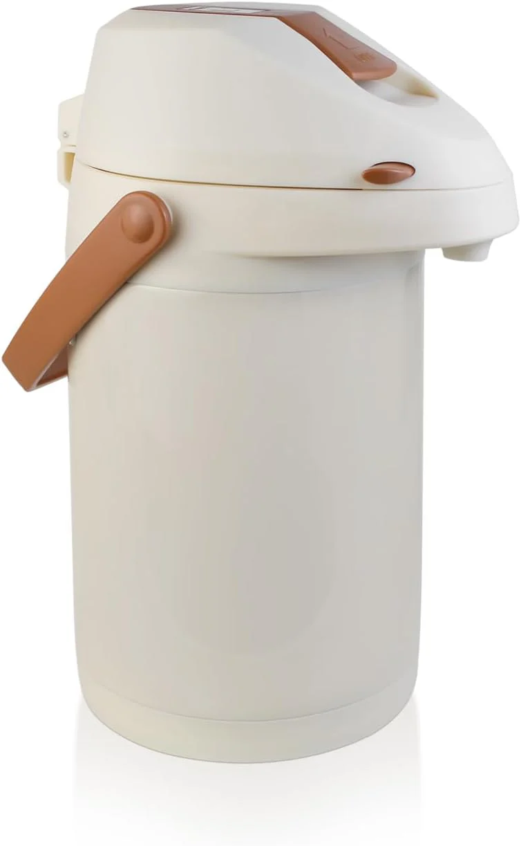 Royalford Airpot Vaccum Flask 3000ml, Double Wall Vaccum Insulation, 18Hrs Hot & 24Hrs Cold, Off White- RF12148