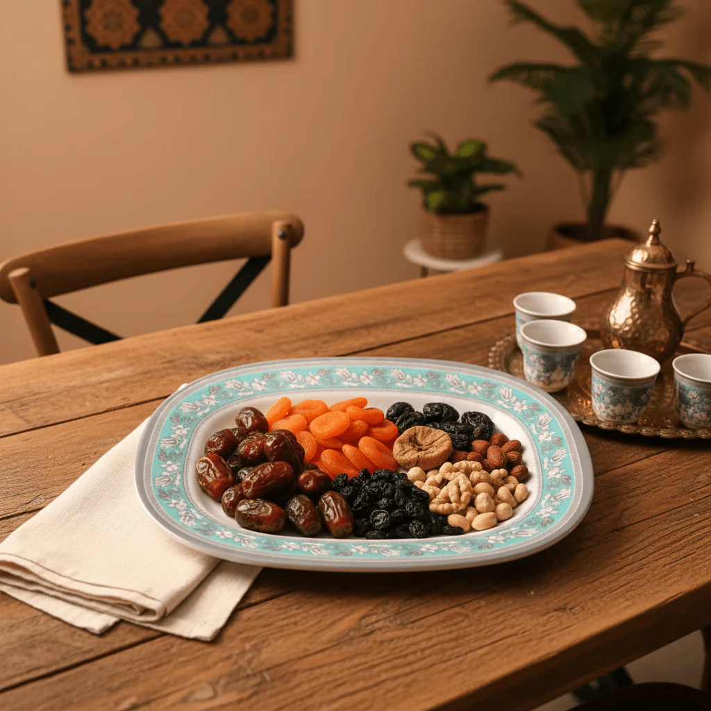 Royalford Blue Accent Melamine Oval Tray – 14" White - Image 2