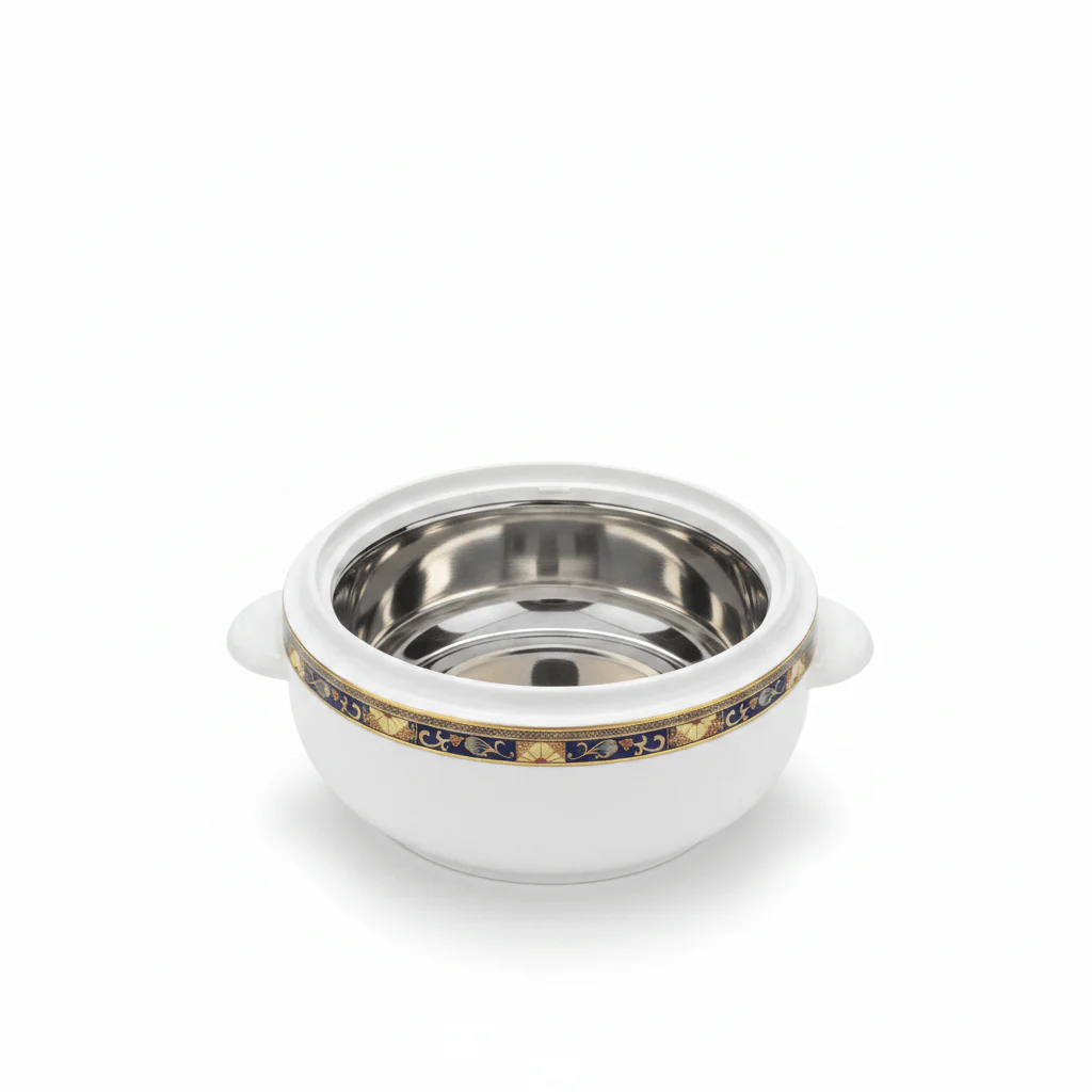 Royalford Classic White Insulated Casserole Dish with Stainless Steel Interior Compact and Durable Food Warmer 1200 ml - Image 3