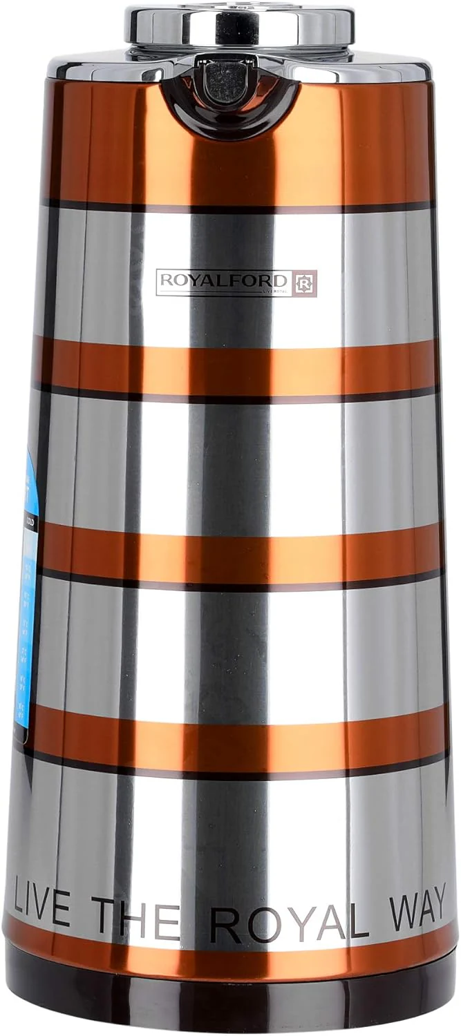 Royalford Double Wall Vaccum Flask 1900ml, Asbestos Free, Pink Glass inner, Strong & Durable Design, 24hr Hot- 36hr Cold- RF9590 - Image 2