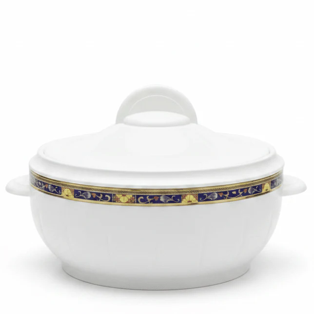 Royalford Large Capacity Insulated Casserole with Plastic Exterior and Steel Inner Classic White Finish 6000 ml