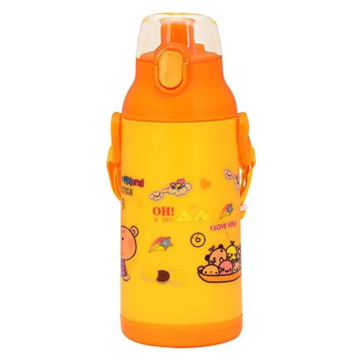 Royalford Plastic Waterbottle 350ml, Durable & Leakproof, Suitable for Hot&Cold Drinks, Eco-Friendly Material, Yellow- RF6420YL