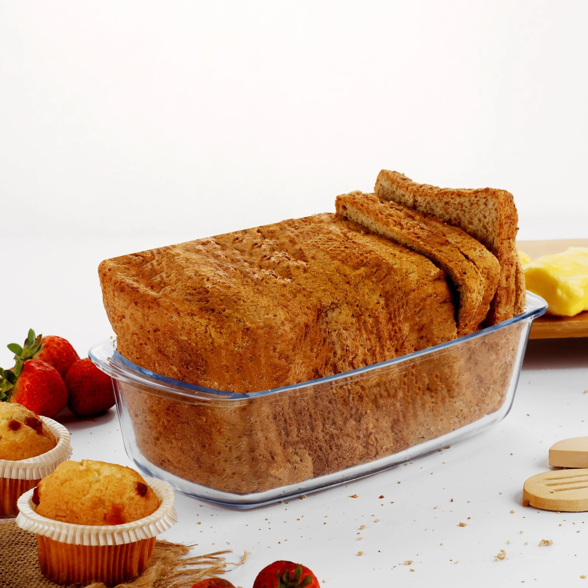 ROYALFORD Rectangular Borosilicate Glass Loaf Dish 1.8 Liter, 27cm*14cm*7.2cm- RF8809 - Image 4