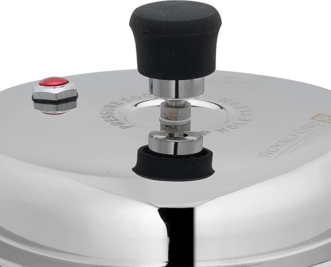 Royalford RF10184 3.0Ltr Stainless Steel Pressure Cooker - Portable Cool Touch Handle With Steam Vent Ideal For Rice, Meat, & More, Multi - Image 2