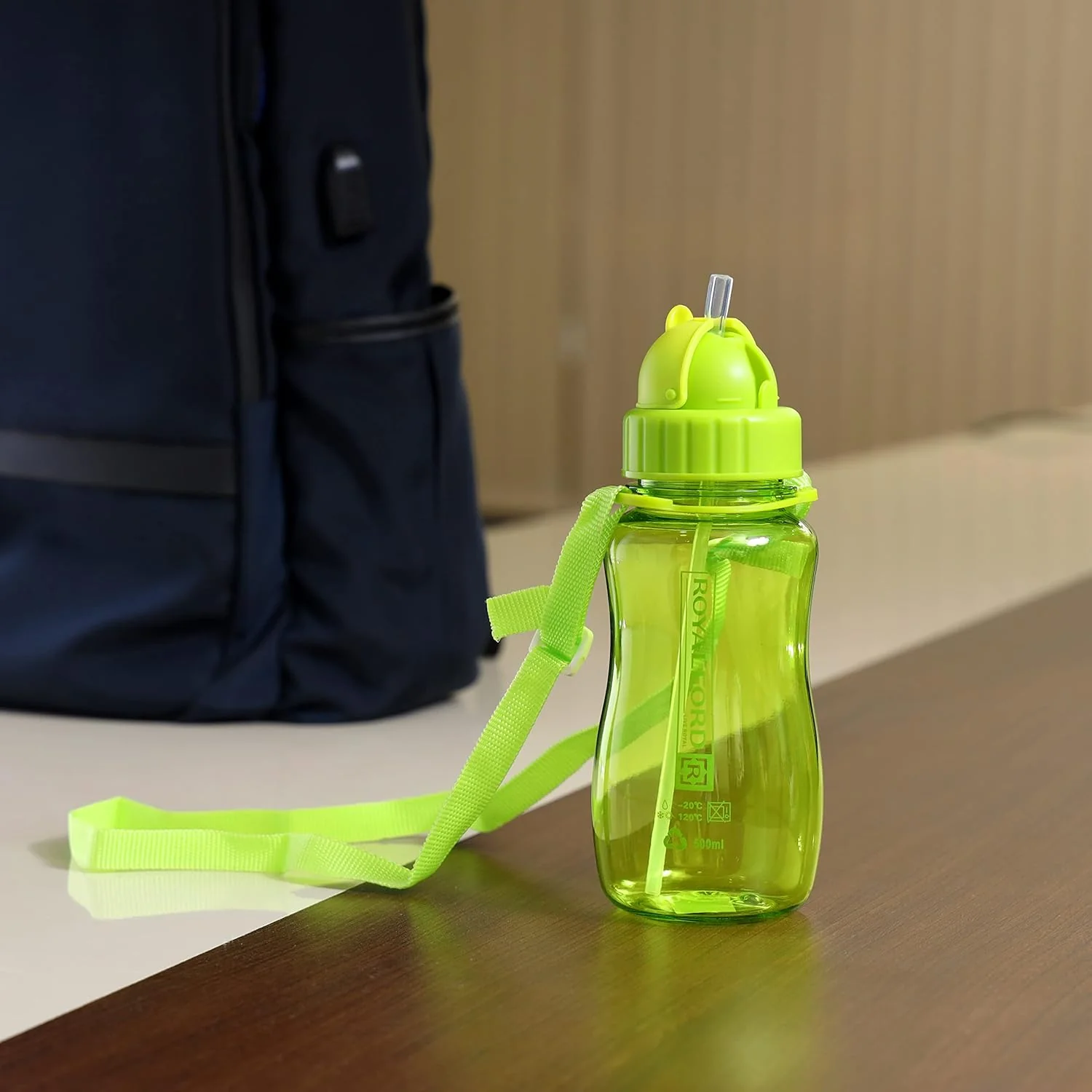 Royalford Transparent Water Bottle 500ml, Durable & Leakproof, Suitable for Hot&Cold Drinks, Eco-Friendly, Green - Image 2