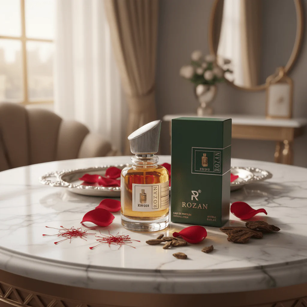 Rozan Eau de Parfum for Men & Women – RW018 Oriental Woody Fragrance with Saffron, Rose, Oud Wood & Vanilla – Long-Lasting Natural Spray – 100ml | Inspired Version | - Image 2