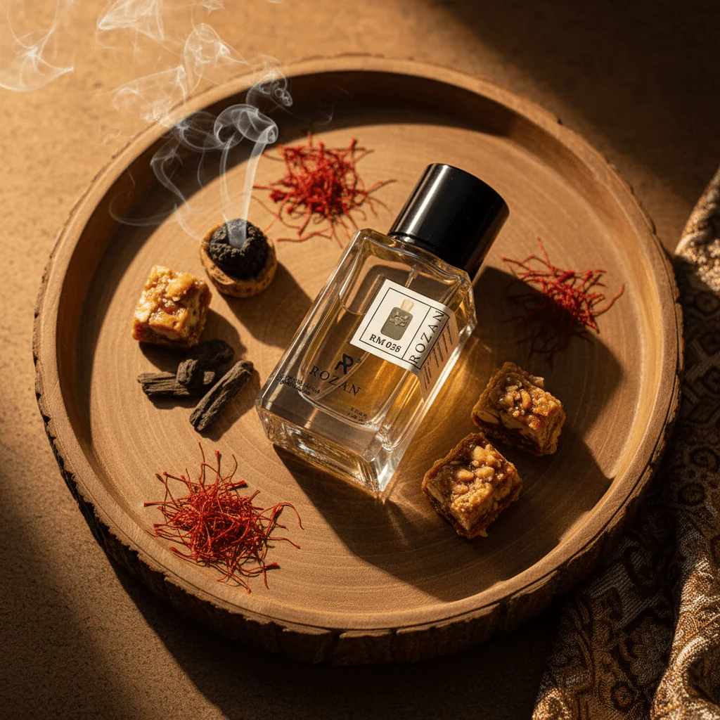 Rozan RM 028 Eau de Parfum for Men 100ml – Woody Aromatic Fragrance with Clary Sage, Saffron, Agarwood Oud & Cedar | Natural Spray | Inspired Version | - Image 3