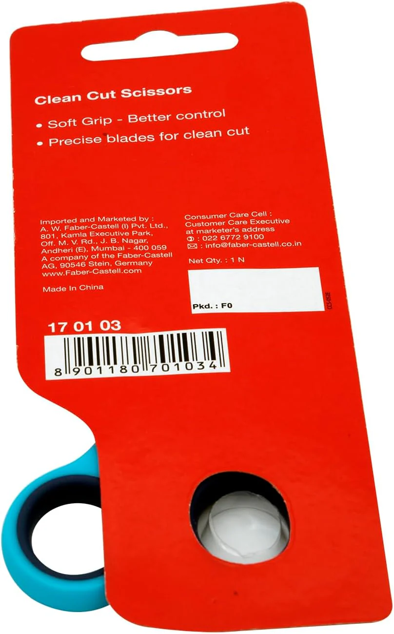 Faber-Castell Clean Cut Scissors 12.7 cm β Assorted Colors | Blister Pack - Image 3
