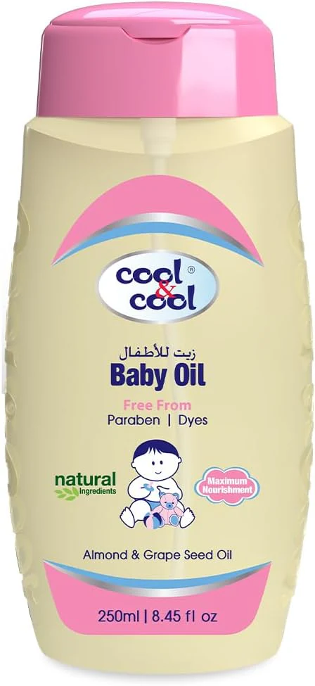 Cool & Cool Baby Oil – 250ml | Paraben & Dye Free | Almond & Grape Seed Oil