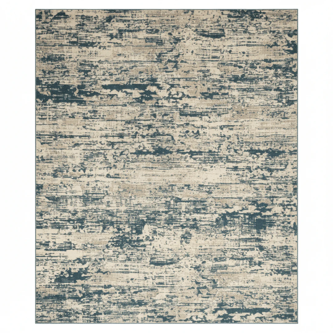 Safari Cream & Blue Polyester Carpet  | 250×350 cm |