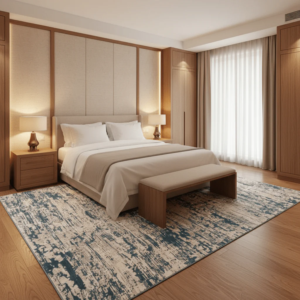 Safari Cream & Blue Polyester Carpet  | 250×350 cm | - Image 3