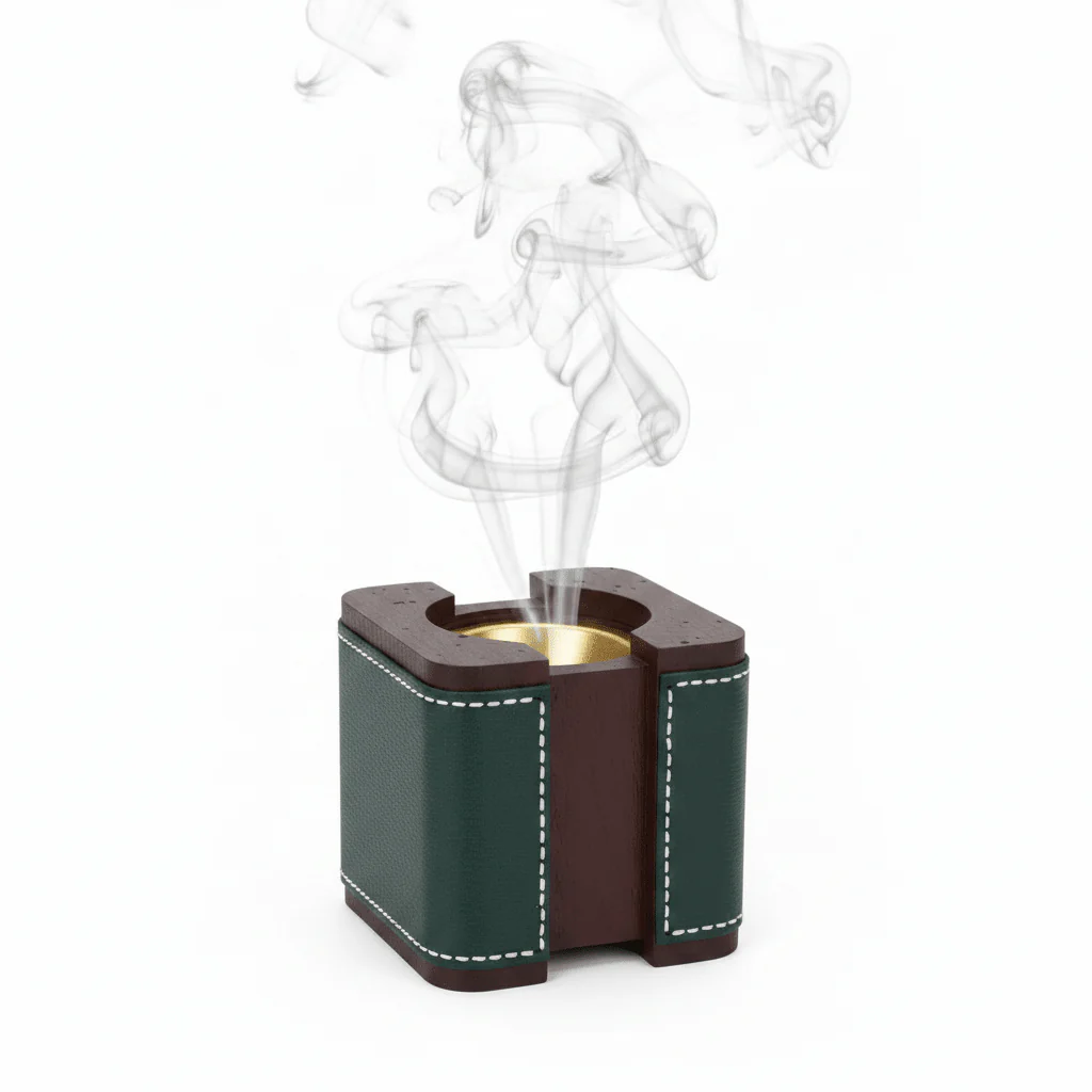 Green & Brown Chalk Incense Burner| 10×10 cm - Image 4
