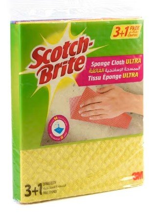 Scotch-Brite Sponge Cloth Ultra 18cm*20cm, 3+1 units, Multi-Color - Image 2