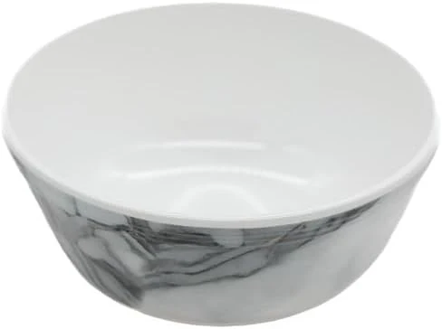 Servewell Marbo Melamine Serving Bowl-21CM-White&Grey - Image 2