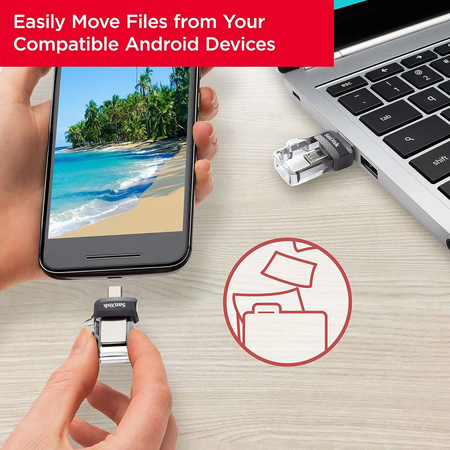 Sandisk 128Gb Ultra Dual Drive M3.0 For Android Devices And Computers - Microusb, Usb 3.0 - Sddd3-128G-G46 - Image 3
