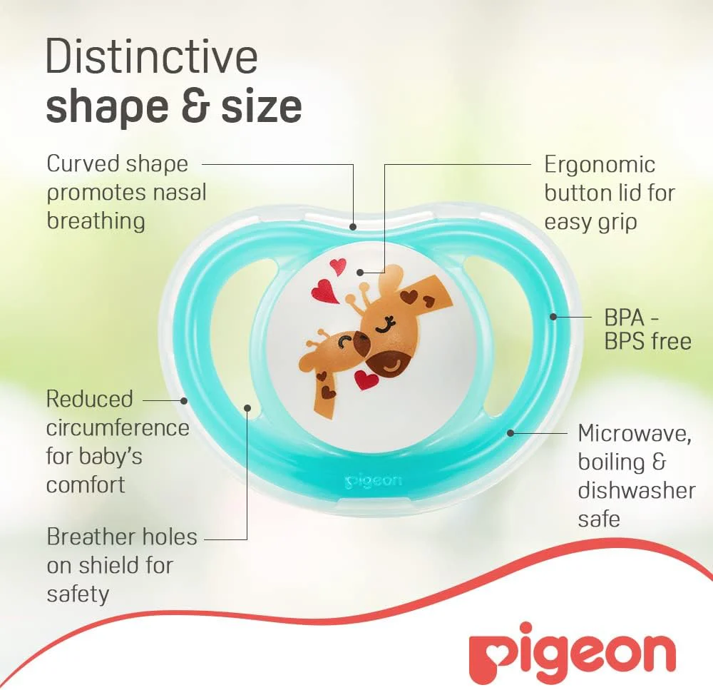 Pigeon Minilight Pacifier, Ultra Light Weight, Soft Silicone Nipple, More Air Flow, BPA Free, L Size for Unisex, 12+ Months, Clear - Image 2